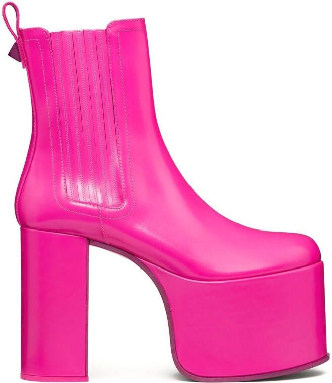 Valentino Garavani Club platform Chelsea boots Pink