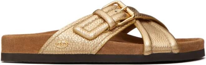 Valentino Garavani 30mm Fussfriend metallic sandals Gold