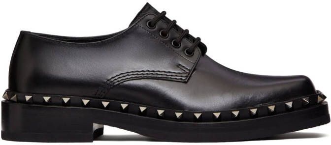Valentino Garavani M-Way Rockstud leather Derby shoes Black