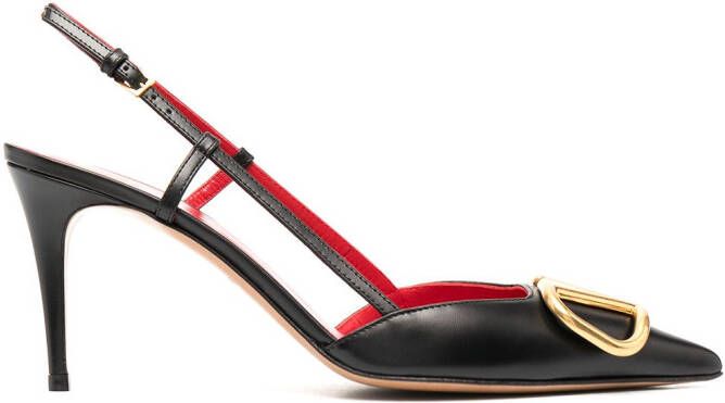 Valentino Garavani 80mm VLogo Signature slingback pumps Black