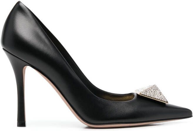 Valentino Garavani 100mm One Stud embellished pumps Black