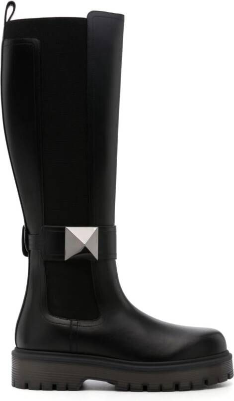 Valentino Garavani One Stud knee-high boots Black