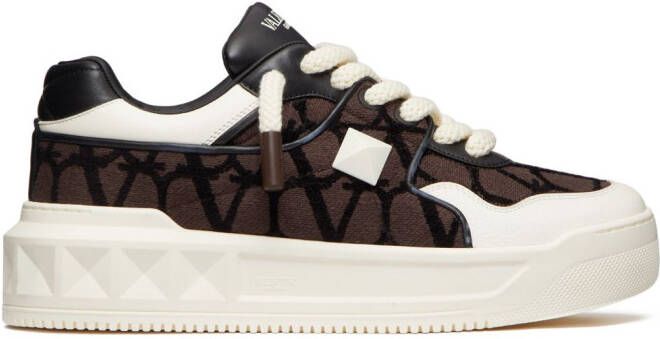 Valentino Garavani One Stud XL leather sneakers Brown