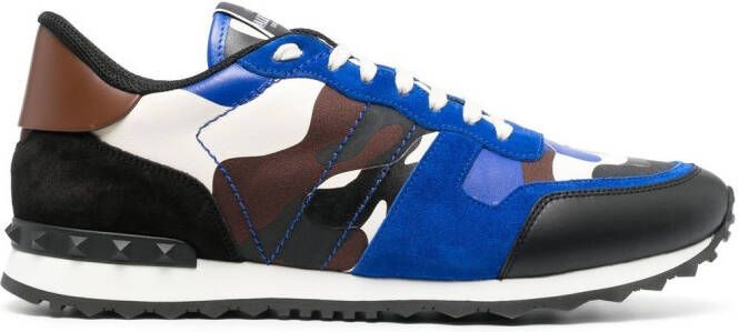 Valentino Garavani Rockrunner camouflage print sneakers Blue