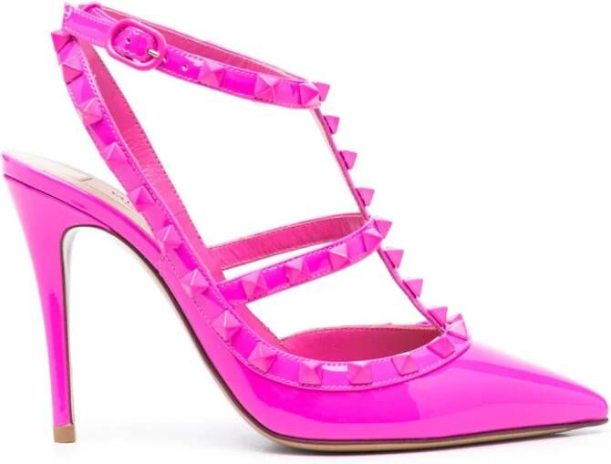 Valentino Garavani 100mm Rockstud ankle-strap pumps Pink