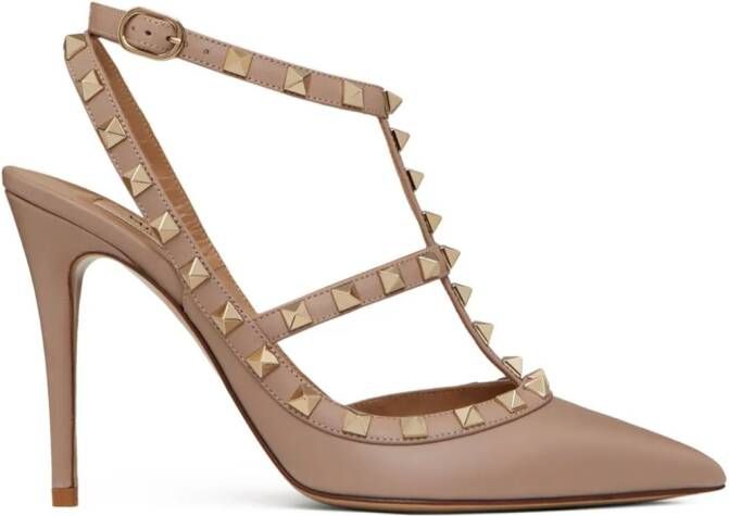 Valentino Garavani Rockstud 100mm caged pumps Neutrals