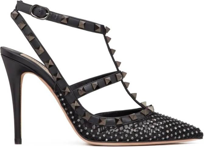 Valentino Garavani 100mm Rockstud mesh pumps Black