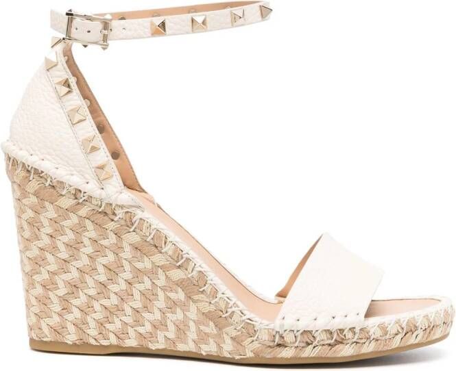 Valentino Garavani Rockstud 105mm wedge espadrilles Neutrals