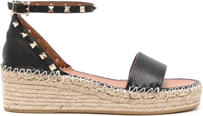 Valentino Garavani Rockstud 55mm flatform espadrilles Black