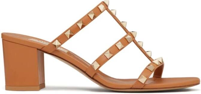 Valentino Garavani 60mm Rockstud sandals Brown