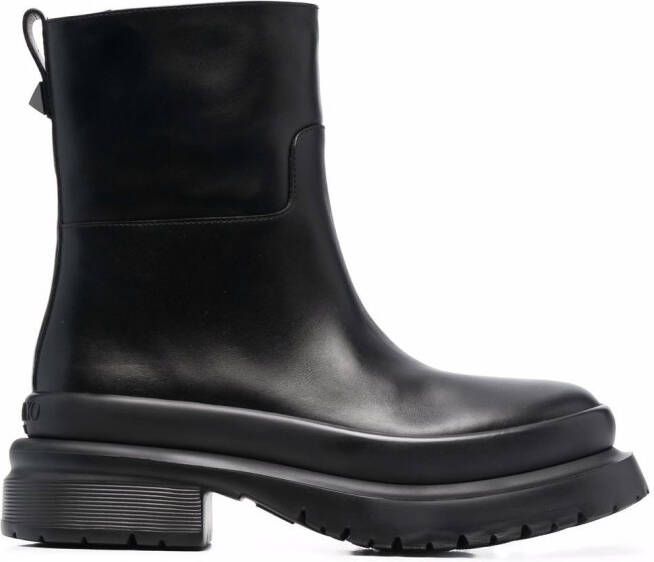 Valentino Garavani Rockstud almond-toe ankle boots Black