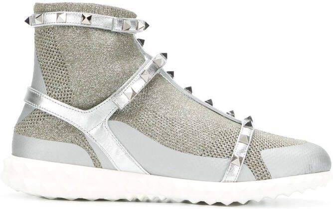 Valentino Garavani Rockstud high-top sneakers Metallic