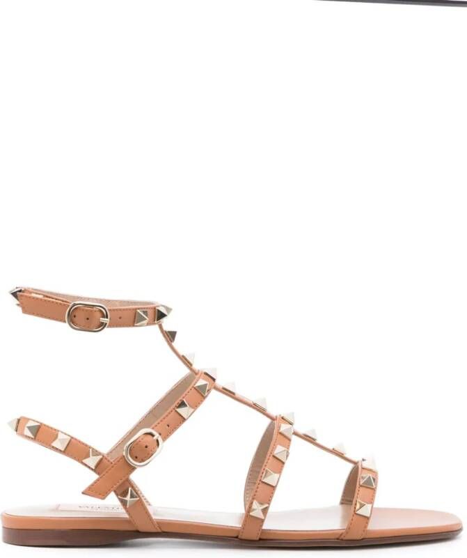 Valentino Garavani Rockstud strappy sandals Brown
