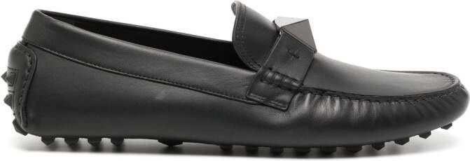 Valentino Garavani Rockstud embellished driver shoes Black