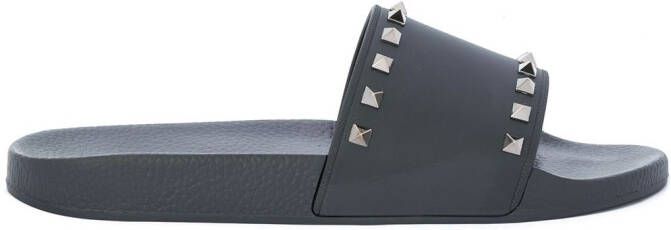 Valentino Garavani Rockstud slide sandals Black