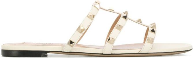 Valentino Garavani Rockstud flat sandals White