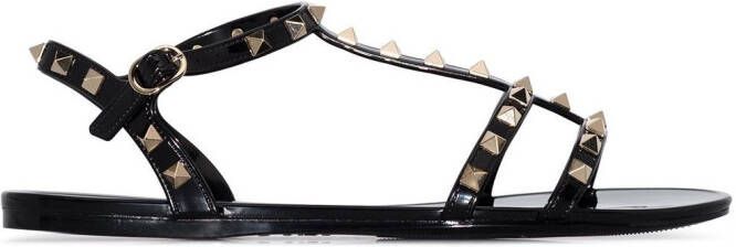 Valentino Garavani Rockstud flat sandals Black