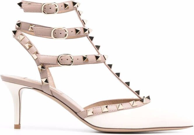 Valentino Garavani 65mm Rockstud caged pumps Neutrals