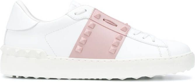 Valentino Garavani Rockstud open leather sneakers White