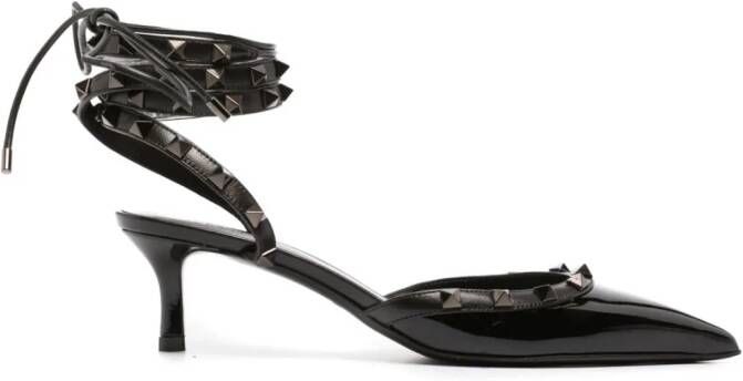 Valentino Garavani Rockstud patent-leather pumps Black