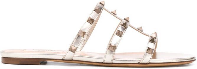 Valentino Garavani Rockstud T-strap sandals Gold