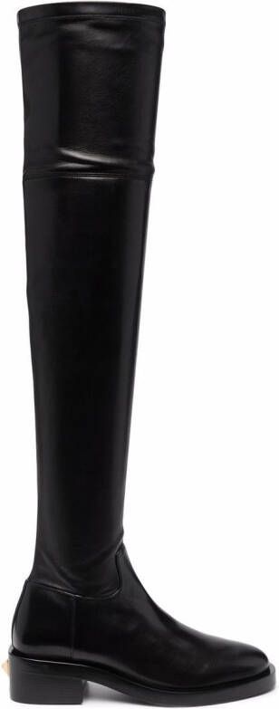 Valentino Garavani 30mm Roman Stud over-the-knee boots Black