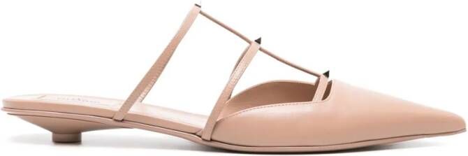 Valentino Garavani Rockstud Wispy leather mules Neutrals