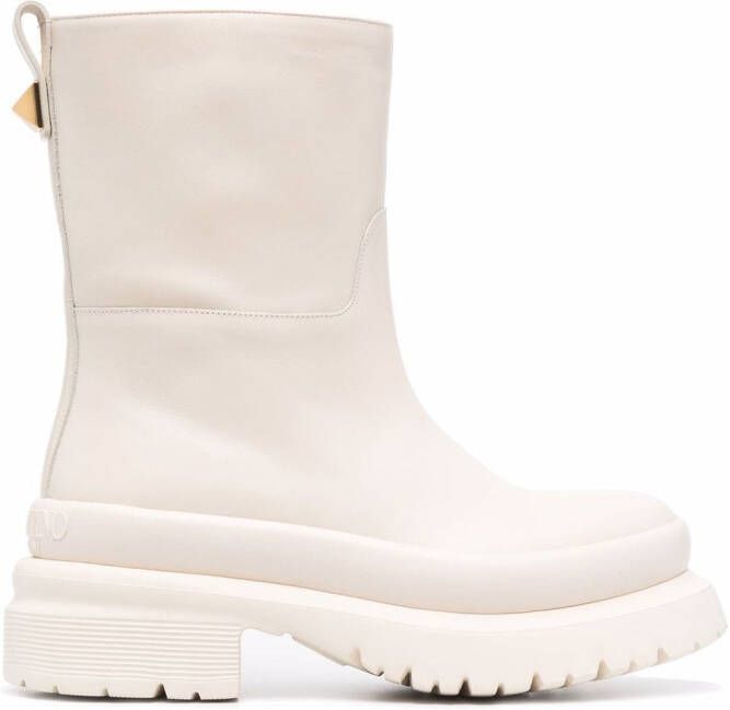 Valentino Garavani Roman-Stud ankle boots Neutrals