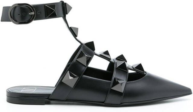 Valentino Garavani Roman Stud flat pumps Black