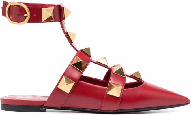 Valentino Garavani Roman Stud ballet flats Red
