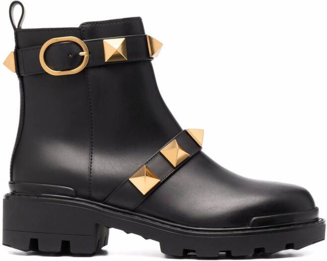 Valentino Garavani Roman Stud biker boots Black