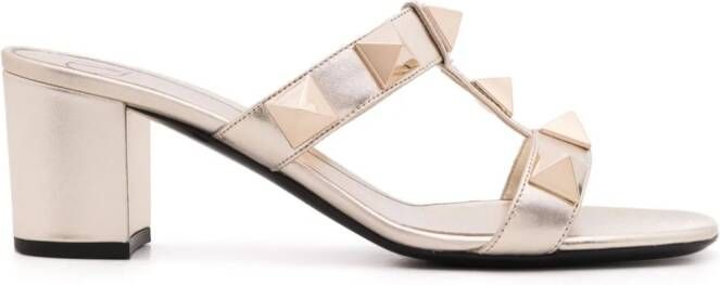 Valentino Garavani Roman Stud metallic sandals Gold