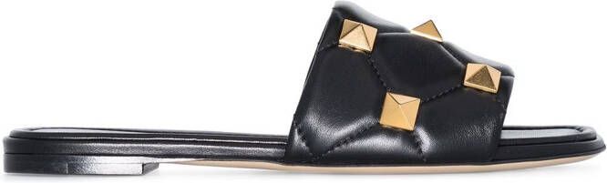 Valentino Garavani Roman Stud quilted sandals Black