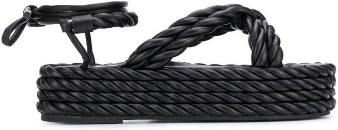 Valentino Garavani rope wedge sandals Black