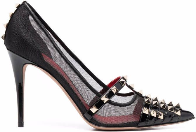 Valentino Garavani studded panelled pumps Black