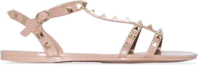Valentino Garavani Rockstud flat sandals Neutrals