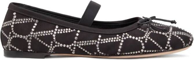 Valentino Garavani Toile Iconographe embellished ballerina shoes Black