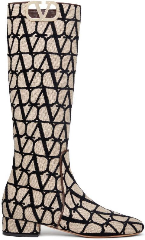 Valentino Garavani 30mm VLogo Type boots Neutrals