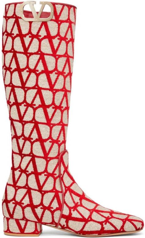 Valentino Garavani 30mm VLogo Type boots Neutrals