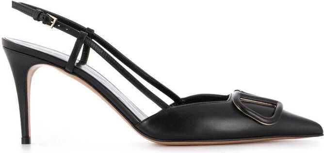 Valentino Garavani 80mm VLogo Signature slingback pumps Black