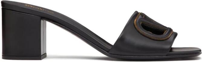 Valentino Garavani 60mm VLogo cut-out sandals Black