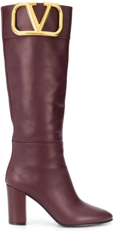 Valentino Garavani VLOGO knee-high boots Red