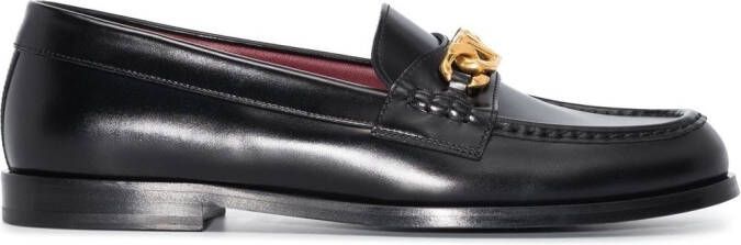 Valentino Garavani VLogo Chain leather loafers Black
