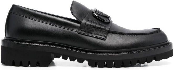 Valentino Garavani VLogo Signature leather loafers Black