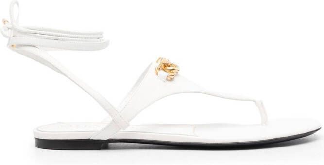 Valentino Garavani VLogo leather sandals White