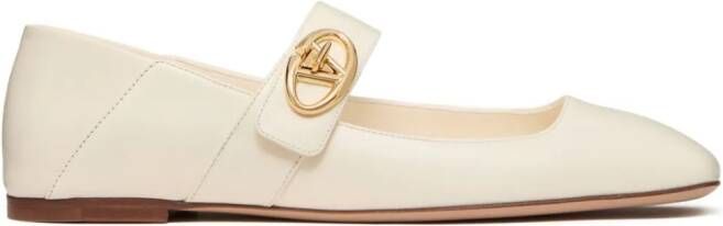 Valentino Garavani VLogo Locker Mary-Jane ballerina shoes Neutrals