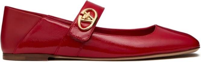 Valentino Garavani VLogo Locker Mary-Jane ballerina shoes Red