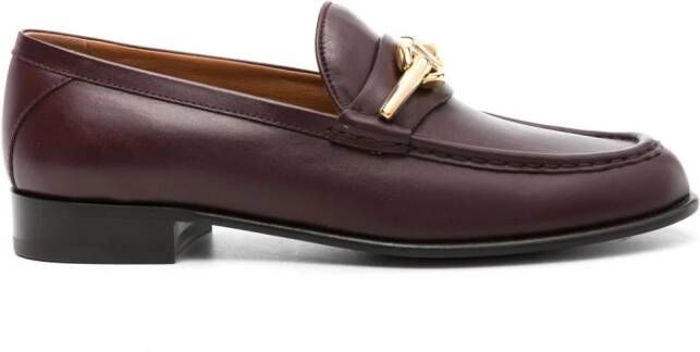 Valentino Garavani VLogo Moon leather loafers Red