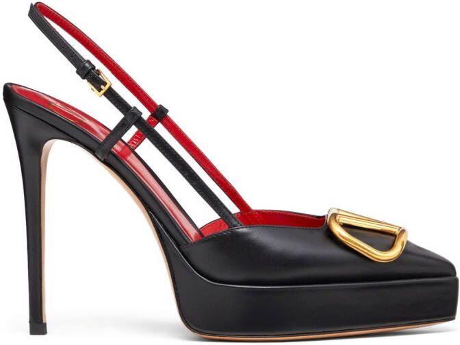 Valentino Garavani 120mm VLogo Signature slingback pumps Black
