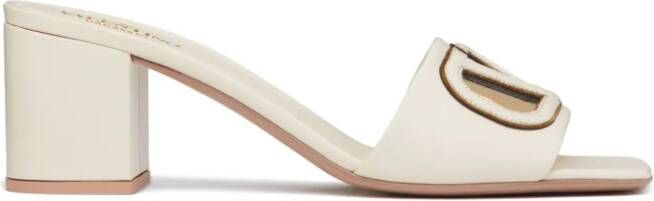 Valentino Garavani 60mm VLogo cut-out sandals Neutrals